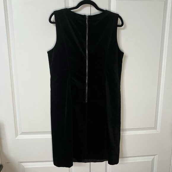 Y2K Esprit Shift Dress Womens Black Cotton Velvet Goth Vintage Neutral Fairy - Picture 5 of 11